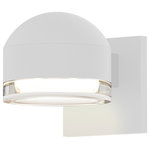 Sonneman - Reals Sconce Cylinder Lens and Dome Cap, Clear Lens, Textured White - Beautifully executed forms of sculptural presence and simplicity that are equally at home inside or out.
