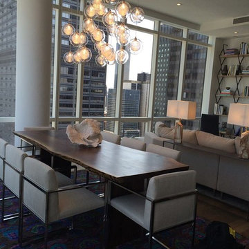 Kadur Custom Blown Glass Dining Room Chandelier | Modern Custom Light
