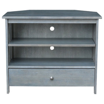 Mission Corner Entertainment / TV Stand, Heather Grey-Antique Washed