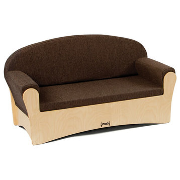 Komfy Children'S Sofa, 42.5"X19.5"X23", Fabric Espresso Seat Espresso Back