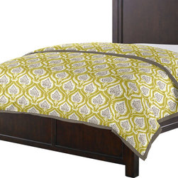 Custom Green and Grey Graphic Print Twin Duvet Cover - Duvet Covers And Duvet Sets