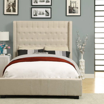 astoria queen size bed in natural linen