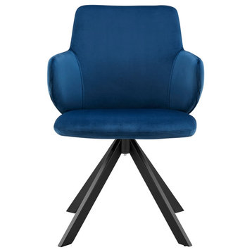 Vigo Swivel Side Chair, Set of 1, Blue