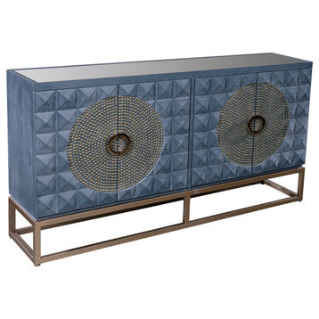 Zelda Studded Sideboard With Gold Legs