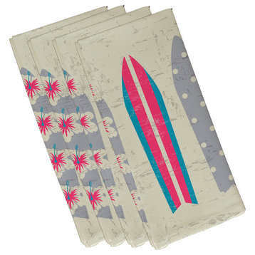 Triple Surf, Geometric Print Napkin, Pink, Set of 4