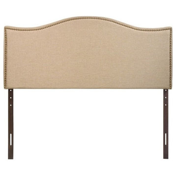 Modway Furniture Curl Queen Nailhead Upholstered Headboard, Cafe