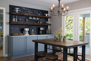 Home bar - farmhouse home bar idea in New York