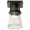 Hubbardton Forge 128705-1005 Erlenmeyer 1 Light Semi-Flush in Natural Iron