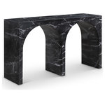Meridian Furniture - Faenza Concrete Console Table, Black, Marble Finish - Indulge in the allure of the Black Faenza Console Table by Meridian Furniture. Its captivating design and luxurious Black finish elevate any space with effortless elegance. Crafted with precision and durability in mind, this stunning piece becomes the focal point of gatherings, fostering moments of connection and warmth. Embrace sophistication and style with the Faenza Console Table, a testament to exquisite taste and timeless beauty.
