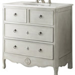 Benton Collection - 34" Daleville Shabby Chic Bathroom Vanity - Dimensions : 34x21x35 H