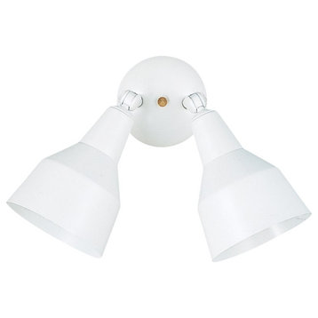 Sea Gull 2-Light Adjustable Swivel Flood Light 8607-15, White