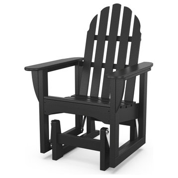 Polywood Classic Adirondack Glider Chair, Black