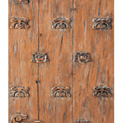 Incan Motifs Hand Carved Single Door in Solid Mahogany - Front Doors