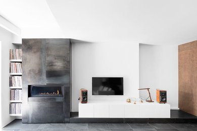 Inspiration for a contemporary living room remodel in Montreal