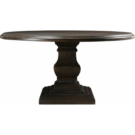 Toulon Round Dining Table - Dark Brown, Medium