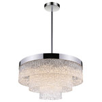 CWI Lighting - Carlotta 12 Light Down Chandelier With Chrome Finish - Easily and instantly give your space an upscale feel with this Carlotta 12 Light Chandelier. This tiered circular light fixture features five layers of glass shades concealing candelabra bulbs. This transitional down chandelier is the perfect accent to upgrade your spacious entryway or living room.  Feel confident with your purchase and rest assured. This fixture comes with a one year warranty against manufacturers defects to give you peace of mind that your product will be in perfect condition.