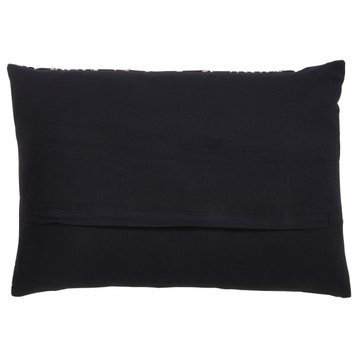 Mud Cloth Throw Pillow Cover, 14"x20", Black