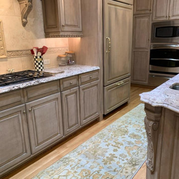 Kitchen design updated and charmed with our Oushak runner rug!