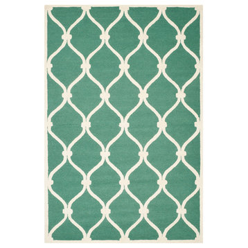 Safavieh Cambridge Collection CAM710 Rug, Teal/Ivory, 9'x12'