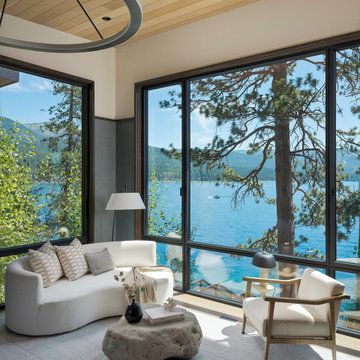 Crystal Bay Scandinavian Lake House Bedroom Views