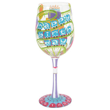 "Birthday Coaster" Wine Glass by Lolita