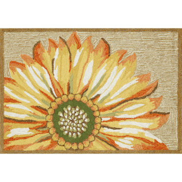 Frontporch Sunflower Mat, Yellow, 1'8"x2' 6"