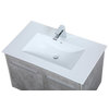 Modern Concrete Grey-Light Bathroom Vanity, Concrete Grey, 30"