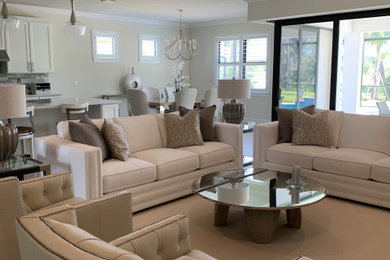 Inspiration for a coastal living room remodel in Miami