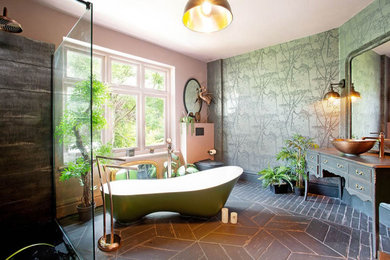 Design ideas for a contemporary bathroom in London.