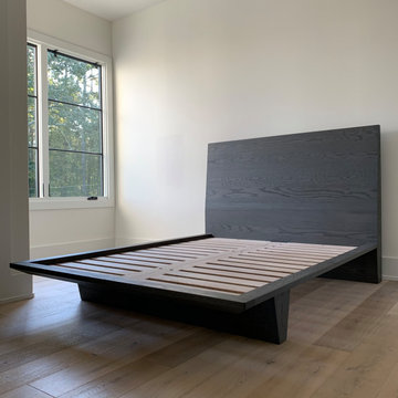 Dark Grey Solid Oak Bed Frame