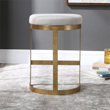 Bowery Hill Antique Gold Contemporary Modern Metal Counter Stool