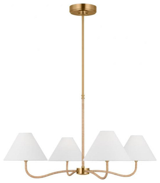 Laguna Chandelier, 4-Light, Burnished Brass, 35" - Tropical ...