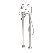 'Empire' Freestanding Floor Mounted Tub Filler, Brushed Nickel Finish