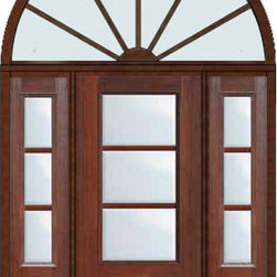Prehung French Single Door 96 Wood Mahogany Full Lite 12 Lite - Patio Doors