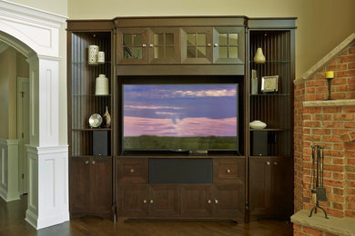 Transitional family room photo in Chicago