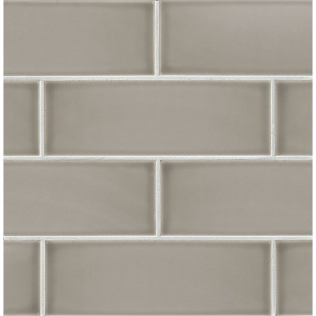 Grace 4"x12" Glossy Subway Tile, Grigio