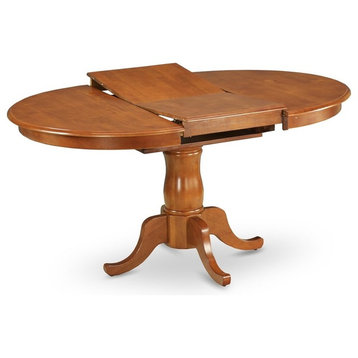 Portland Single Pedestal Oval Dining Table With 18" Extension Butterfly Leaf