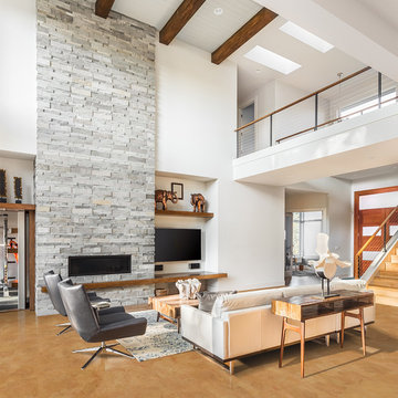 Cork Flooring in a living room
