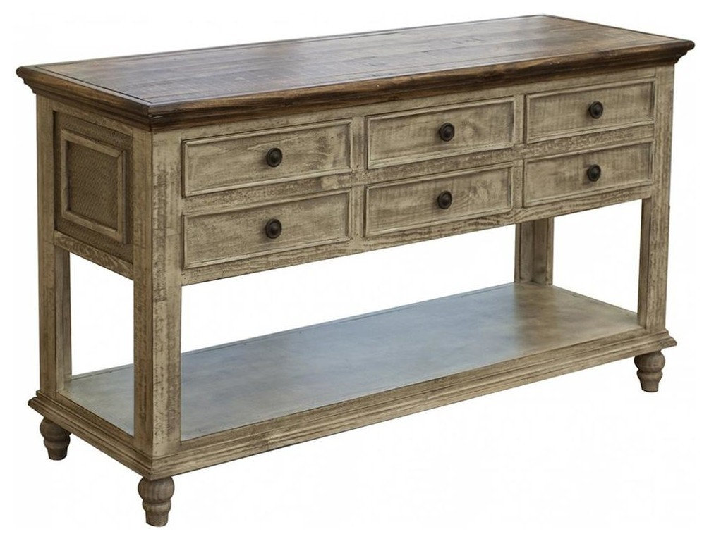 Peninsula 6 Drawer Console Table - Farmhouse - Console Tables - by ...