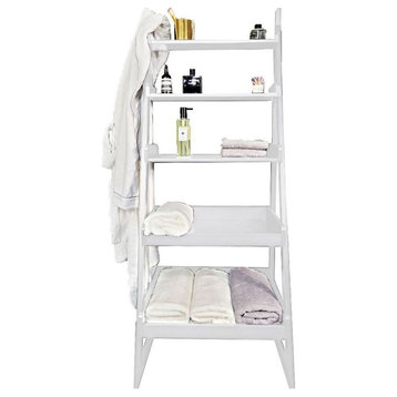 POW Furniture Perkins Modern 5-Tier Ladder Shelf, Moisture-Resistant MDF, White