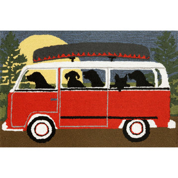 Frontporch Camping Trip Doormat, Red, 1'8"x2' 6"