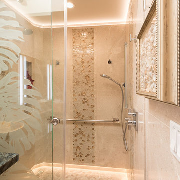 Elegant Maui Beach Style Guest Bath Shower