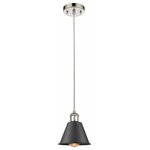Innovations Lighting - Innovations Lighting 516-1P-PN-M8-BK Smithfield, 1 Light Mini Pendant Indust - The Smithfield 1 Light Mini Pendant is part of theSmithfield 1 Light M Polished NickelUL: Suitable for damp locations Energy Star Qualified: n/a ADA Certified: n/a  *Number of Lights: 1-*Wattage:100w Incandescent bulb(s) *Bulb Included:No *Bulb Type:Incandescent *Finish Type:Polished Nickel