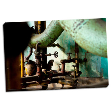 Fine Art Photograph, Pipe Junction, Hand-Stretched Canvas