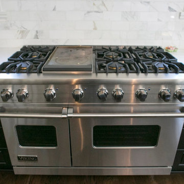 Professional Gas Range with Marble Backsplash