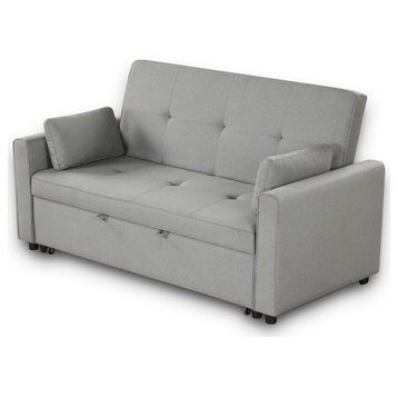 Fabian Gray Convertible Sleeper Sofa, Pillows