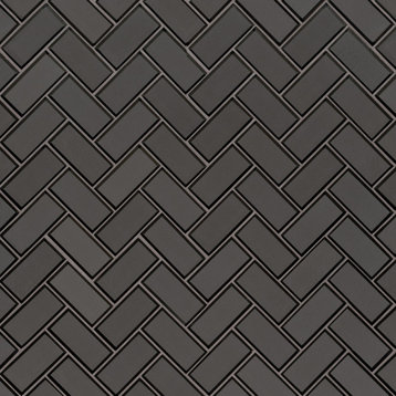 MSI SMOT-GLS-BEHB8MM 2" x 4" Herringbone Mosaic Tile - Glossy - Metallic Gray