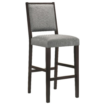 Coaster Contemporary Upholstered Fabric Bar Stools in Gray