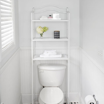 Household Essentials White 3-Tier Over The Toilet Storage Rack Shelf