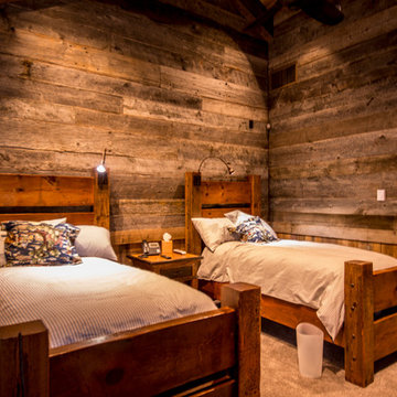 Wyoming Ranch Project - Antique Gray and Brown Barnwood Wall (Bedroom)
